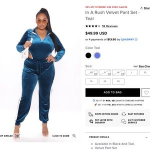 In A Rush Velvet Pant Set - Fashion Nova (3X)